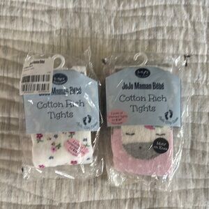 2x Jojo Maman Bébé Unicorn Cotton Rich Tights -3-4 years